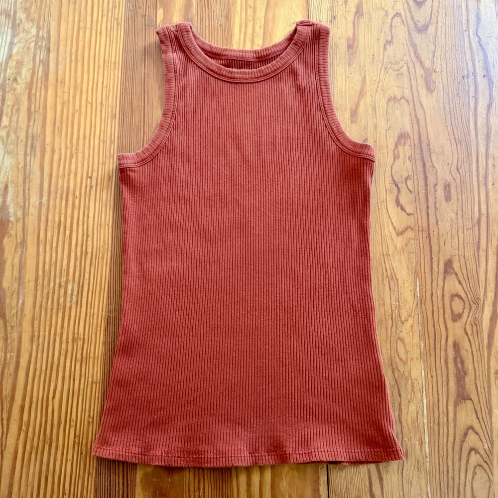 Maurices Ribbed Tank Top Terracotta Rust Orange Sleeveless‎ Crew Neck Medium